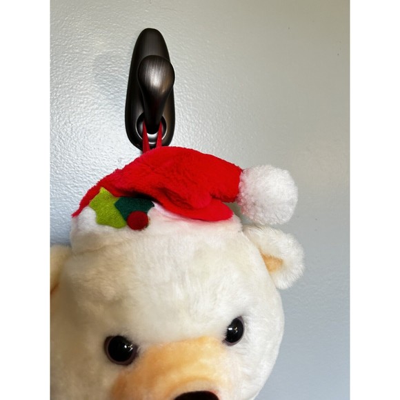 Vintage Rennoc Plush White Cream Teddy Bear Christmas Stocking Hang N Stuff Rare - Picture 7 of 16